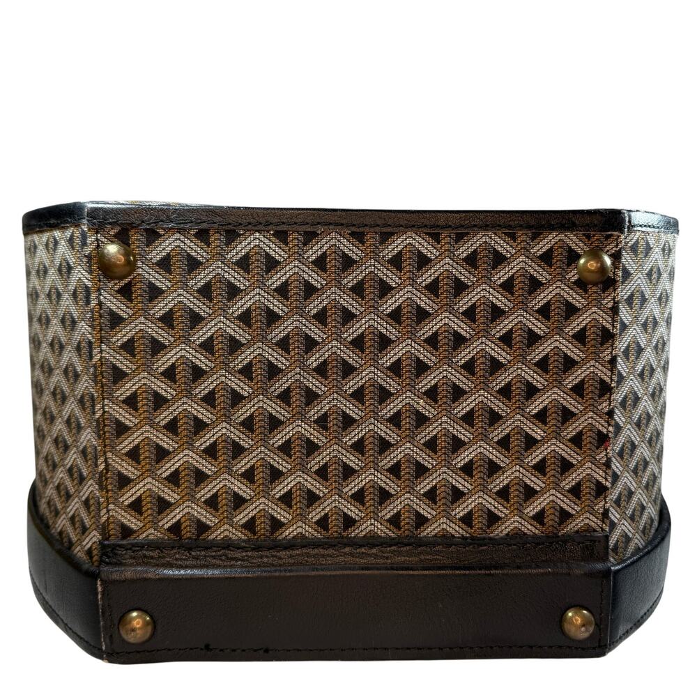 Goyard Goyardine Hat Box Trunk Bag Travel Boite Chapeau Vintage Round Suitcase - Picture 5 of 16